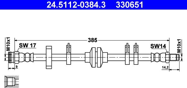 ATE 24.5112-0384.3 - Flessibile del freno autozon.pro