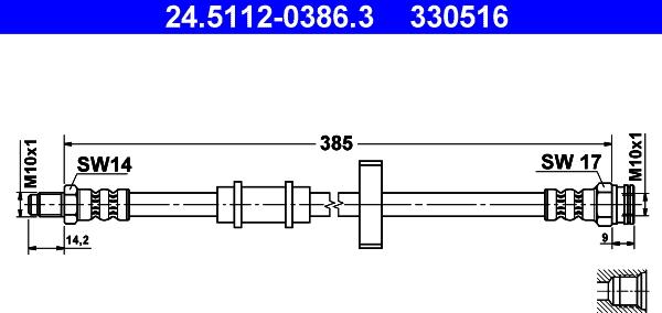 ATE 24.5112-0386.3 - Flessibile del freno autozon.pro