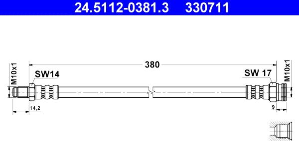 ATE 24.5112-0381.3 - Flessibile del freno autozon.pro