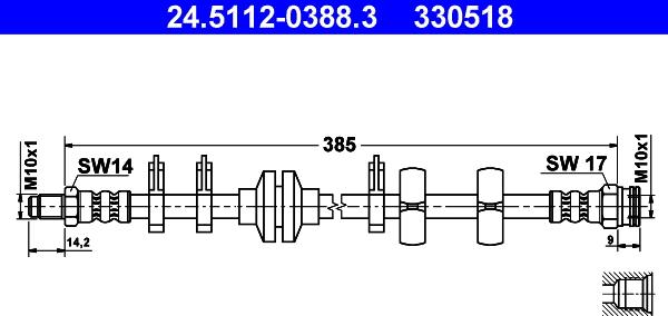 ATE 24.5112-0388.3 - Flessibile del freno autozon.pro