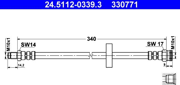 ATE 24.5112-0339.3 - Flessibile del freno autozon.pro