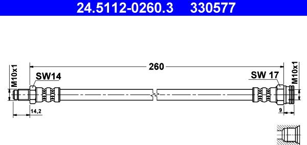 ATE 24.5112-0260.3 - Flessibile del freno autozon.pro