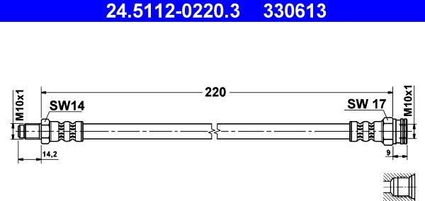 ATE 24.5112-0220.3 - Flessibile del freno autozon.pro