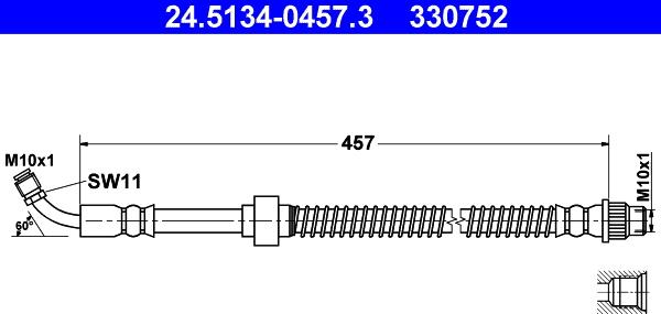 ATE 24.5134-0457.3 - Flessibile del freno autozon.pro