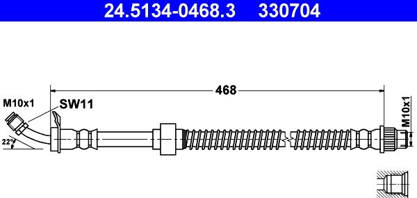 ATE 24.5134-0468.3 - Flessibile del freno autozon.pro