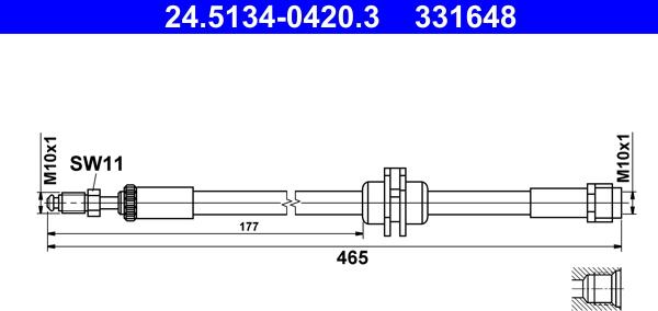 ATE 24.5134-0420.3 - Flessibile del freno autozon.pro