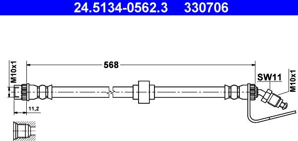 ATE 24.5134-0562.3 - Flessibile del freno autozon.pro