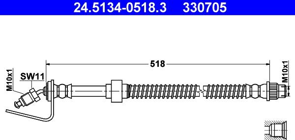 ATE 24.5134-0518.3 - Flessibile del freno autozon.pro