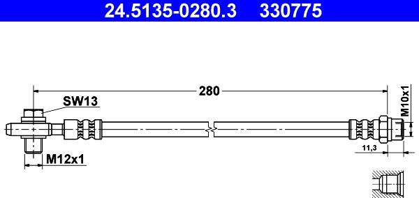 ATE 24.5135-0280.3 - Flessibile del freno autozon.pro