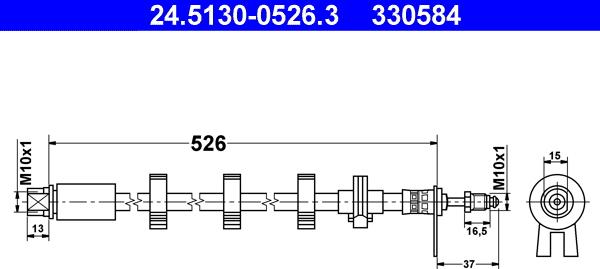 ATE 24.5130-0526.3 - Flessibile del freno autozon.pro