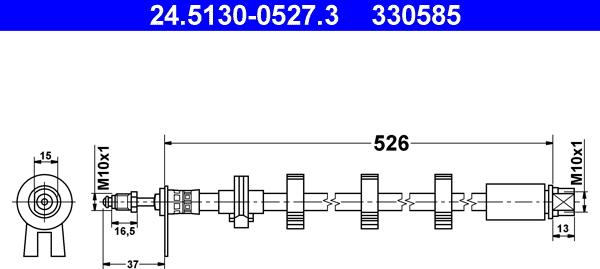 ATE 24.5130-0527.3 - Flessibile del freno autozon.pro