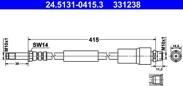 ATE 24.5131-0415.3 - Flessibile del freno autozon.pro