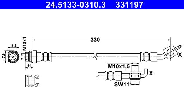 ATE 24.5133-0310.3 - Flessibile del freno autozon.pro