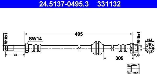 ATE 24.5137-0495.3 - Flessibile del freno autozon.pro