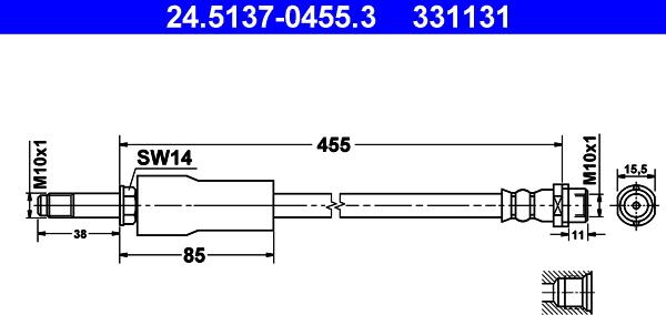 ATE 24.5137-0455.3 - Flessibile del freno autozon.pro