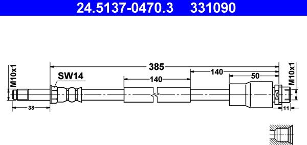 ATE 24.5137-0470.3 - Flessibile del freno autozon.pro