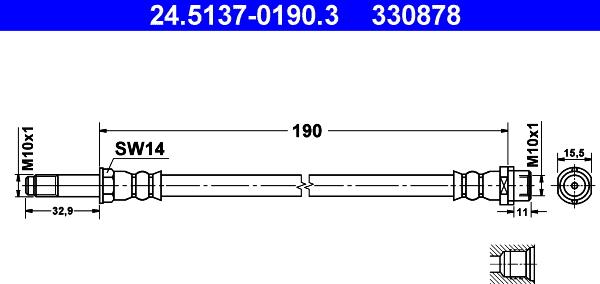 ATE 24.5137-0190.3 - Flessibile del freno autozon.pro