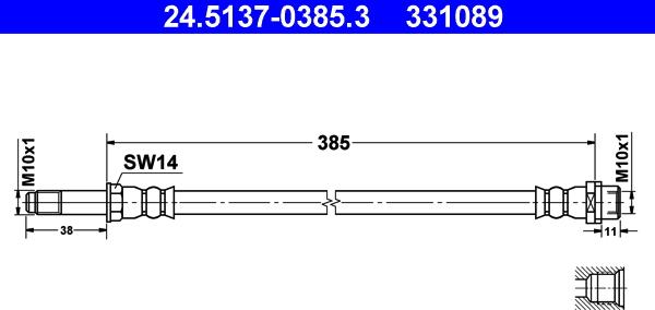 ATE 24.5137-0385.3 - Flessibile del freno autozon.pro