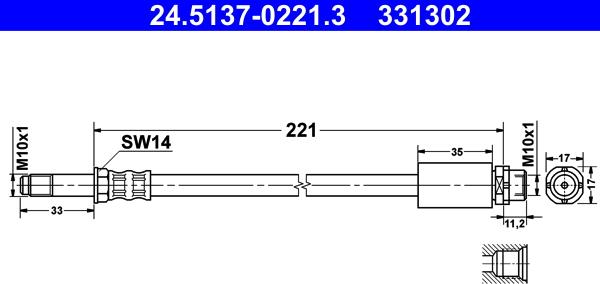 ATE 24.5137-0221.3 - Flessibile del freno autozon.pro