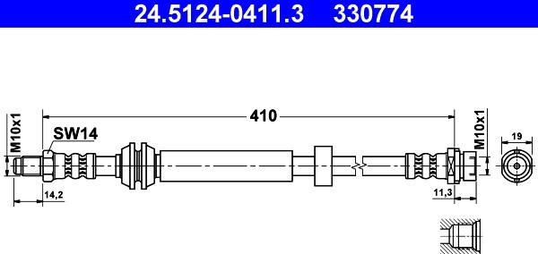 ATE 24.5124-0411.3 - Flessibile del freno autozon.pro