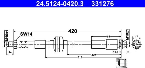 ATE 24.5124-0420.3 - Flessibile del freno autozon.pro