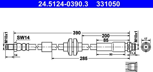 ATE 24.5124-0390.3 - Flessibile del freno autozon.pro