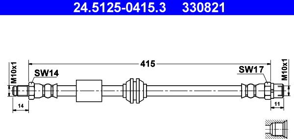 ATE 24.5125-0415.3 - Flessibile del freno autozon.pro