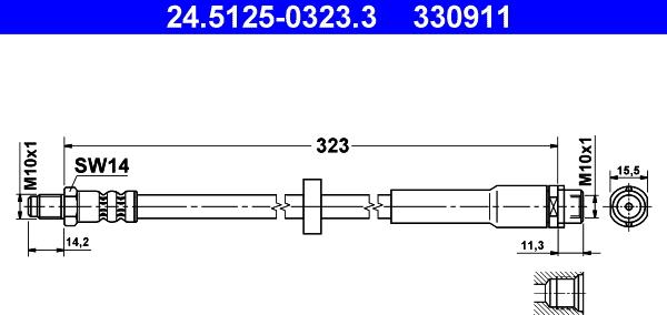 ATE 24.5125-0323.3 - Flessibile del freno autozon.pro