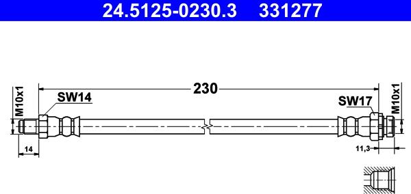 ATE 24.5125-0230.3 - Flessibile del freno autozon.pro