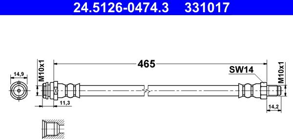 ATE 24.5126-0474.3 - Flessibile del freno autozon.pro