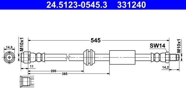 ATE 24.5123-0545.3 - Flessibile del freno autozon.pro