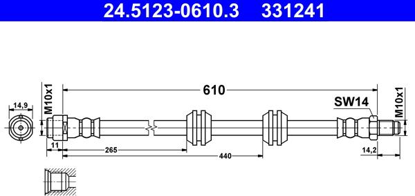 ATE 24.5123-0610.3 - Flessibile del freno autozon.pro