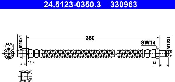 ATE 24.5123-0350.3 - Flessibile del freno autozon.pro