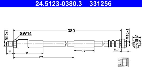 ATE 24.5123-0380.3 - Flessibile del freno autozon.pro