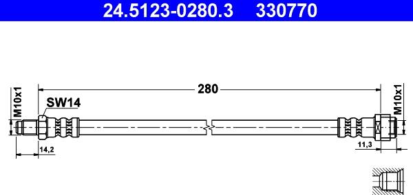 ATE 24.5123-0280.3 - Flessibile del freno autozon.pro