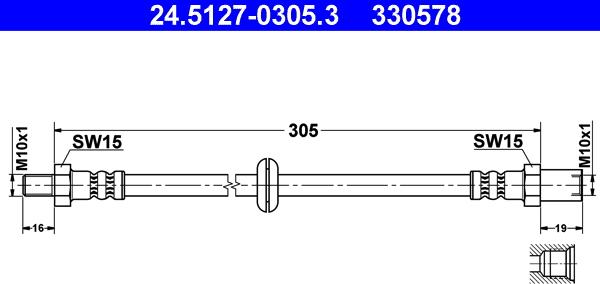 ATE 24.5127-0305.3 - Flessibile del freno autozon.pro