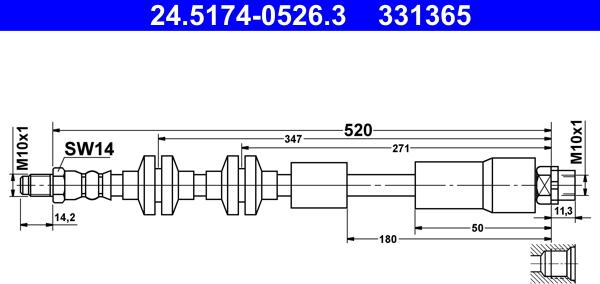 ATE 24.5174-0526.3 - Flessibile del freno autozon.pro