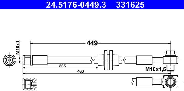 ATE 24.5176-0449.3 - Flessibile del freno autozon.pro