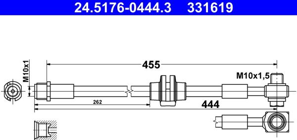 ATE 24.5176-0444.3 - Flessibile del freno autozon.pro