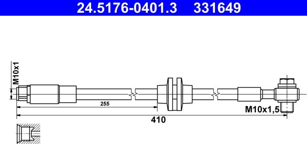 ATE 24.5176-0401.3 - Flessibile del freno autozon.pro