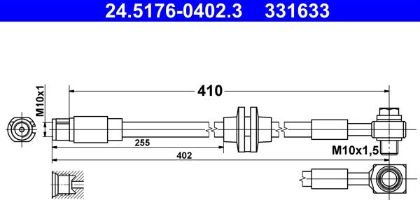 ATE 24.5176-0402.3 - Flessibile del freno autozon.pro