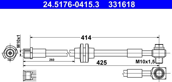 ATE 24.5176-0415.3 - Flessibile del freno autozon.pro