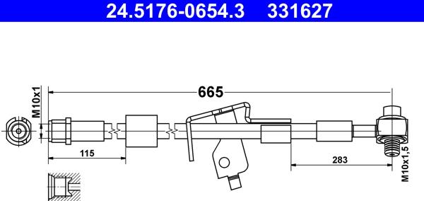 ATE 24.5176-0654.3 - Flessibile del freno autozon.pro