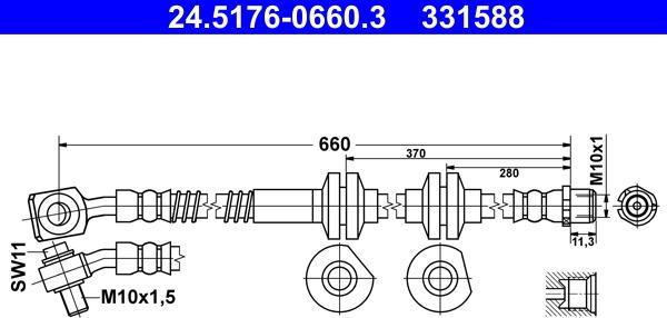 ATE 24.5176-0660.3 - Flessibile del freno autozon.pro