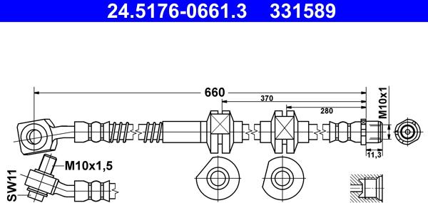 ATE 24.5176-0661.3 - Flessibile del freno autozon.pro