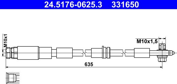 ATE 24.5176-0625.3 - Flessibile del freno autozon.pro