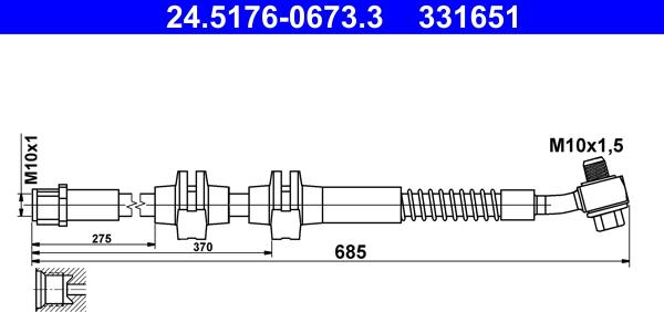 ATE 24.5176-0673.3 - Flessibile del freno autozon.pro