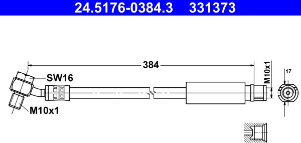 ATE 24.5176-0384.3 - Flessibile del freno autozon.pro