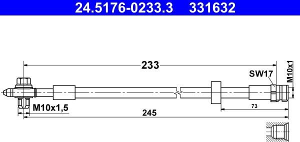 ATE 24.5176-0233.3 - Flessibile del freno autozon.pro