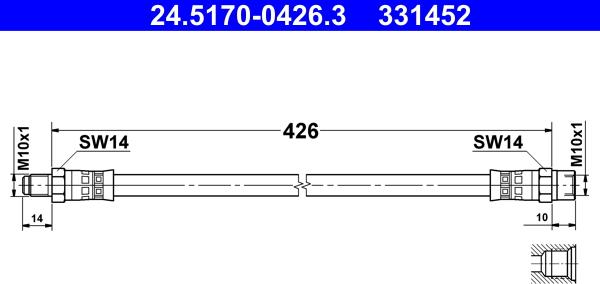 ATE 24.5170-0426.3 - Flessibile del freno autozon.pro